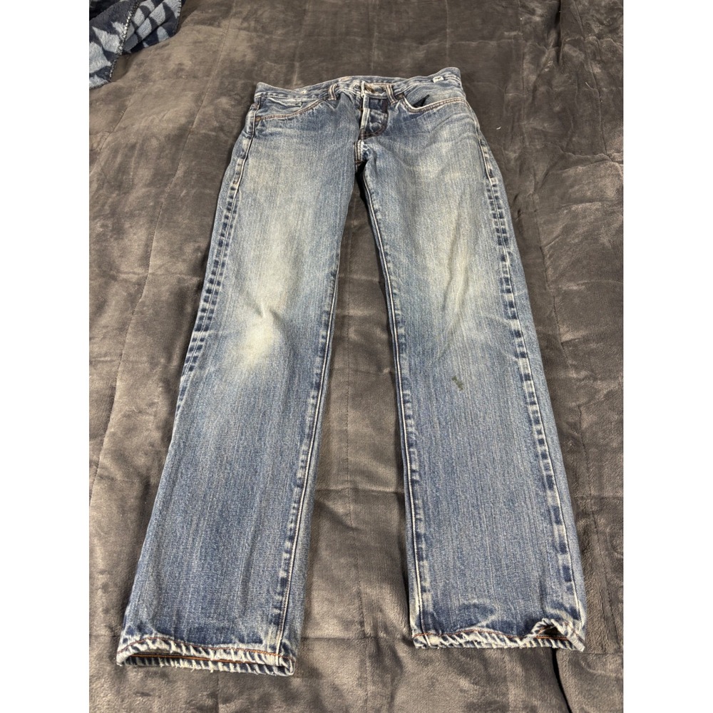 MATIAS salvage Womens Jeans Distressed Denim Blue Button Fly Size 29 Made in USA